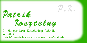 patrik kosztelny business card